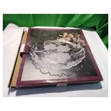 Pressed Glass Serving Plate with Floral Design Pressed Glass Serving Plate with Floral Design
