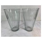 Two Clear Glass Flower Vases Two Clear Glass Flower Vases