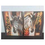 2 Zebra Print Wall Art Pieces 2 Zebra Print Wall Art Pieces
