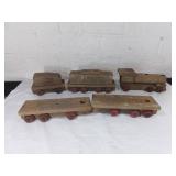 Vintage Wooden Toy Train with Red Wheels Vintage Wooden Toy Train with Red Wheels