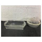 Two Clear Glass Cookware Dishes by Corning Two Clear Glass Cookware Dishes by Corning