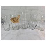 Five Clear Glass Vases Five Clear Glass Vases
