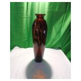 Hand-Blown Art Glass Vase with Amber Detailing Hand-Blown Art Glass Vase with Amber Detailing