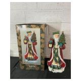 Santa Figurine with Box, Holiday Decor Santa Figurine with Box, Holiday Decor