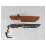 Fixed Blade Knife with Sheath and Decorative Handl Fixed Blade Knife with Sheath and Decorative Handl