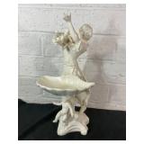 Porcelain Figural Centerpiece with Woman and Cheru Porcelain Figural Centerpiece with Woman and Cheru