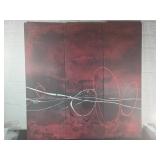 Three-Piece Abstract Wall Art in Red Tones Three-Piece Abstract Wall Art in Red Tones