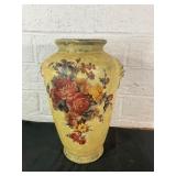 Hand-Painted Ceramic Vase with Floral Motif Hand-Painted Ceramic Vase with Floral Motif