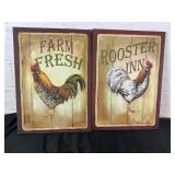 Two Farm-Themed Rooster Canvas Prints Two Farm-Themed Rooster Canvas Prints