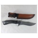 Damascus Steel Knife with Leather Sheath Damascus Steel Knife with Leather Sheath