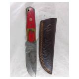 Damascus Steel Knife with Sheath