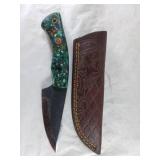 Damascus Steel Knife with Resin Handle