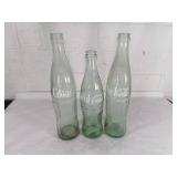 3 Coca-Cola Glass Bottles