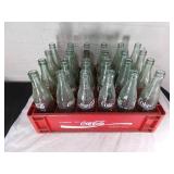 Coca-Cola Plastic Crate with 24 Glass Bottles