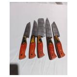 5-Piece Damascus Steel Butcher Knife Set