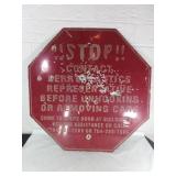 Metal Octagon Warning Sign with Text