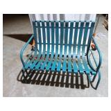 Metal Outdoor Glider Chair in Blue