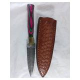 Damascus Steel Dagger with Sheath
