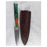 Damascus Steel Dagger with Sheath