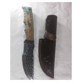 Damascus Bowie Knife with Sheath