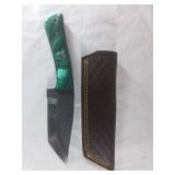 Damascus Tanto Knife with Sheath