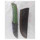 Damascus Steel Knife with Sheath