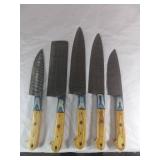 5-Piece Damascus Steel Butcher Knife Set