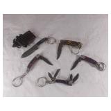 5 Damascus Steel Keychain Knives