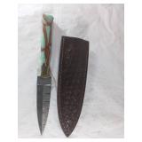 Damascus Steel Dagger with Sheath