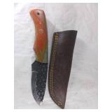 Damascus Steel Knife with Sheath