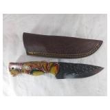Damascus Blade Knife with Decorative Handle