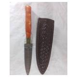 Damascus Steel Dagger with Sheath
