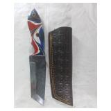 Damascus Tanto Knife with Sheath