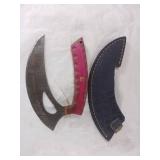 Damascus Steel Rocker Blade with Sheath