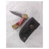 Damascus Folding Locking Blade Knife