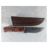 Damascus Steel Knife with Decorative Handle