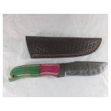 Damascus Steel Knife with Sheath