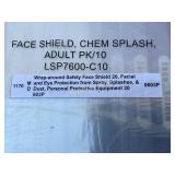 Pack of 10 Safety Face Shields, Chem Splash