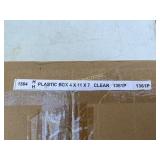 Cardboard Box of Clear Plastic Containers