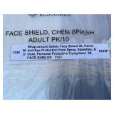 Pack of 10 Adult Chemical Splash Face Shields