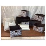 Zebra-Print Fabric Storage Bins and Accessories