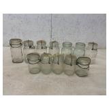 12 Glass Canning Jars with Wire Bale Closures