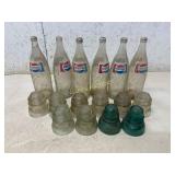 16 Pepsi Bottles and Glass Insulators