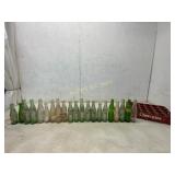 Vintage Glass Soda Bottles with Cheerwine Crate