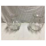 Clear Glass Bulbous Vases