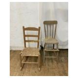 Wooden Rocking Chair and Spindle-Back Chair