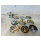 10 Angel-Themed Decorative Plates and Figurine