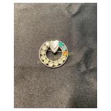 Sterling Silver Circular Brooch with Stones