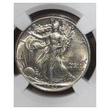 1943 Walking Liberty Half Dollar, 90% Silver