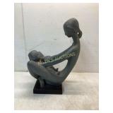 Figurative Sculpture of Seated Mother and Child